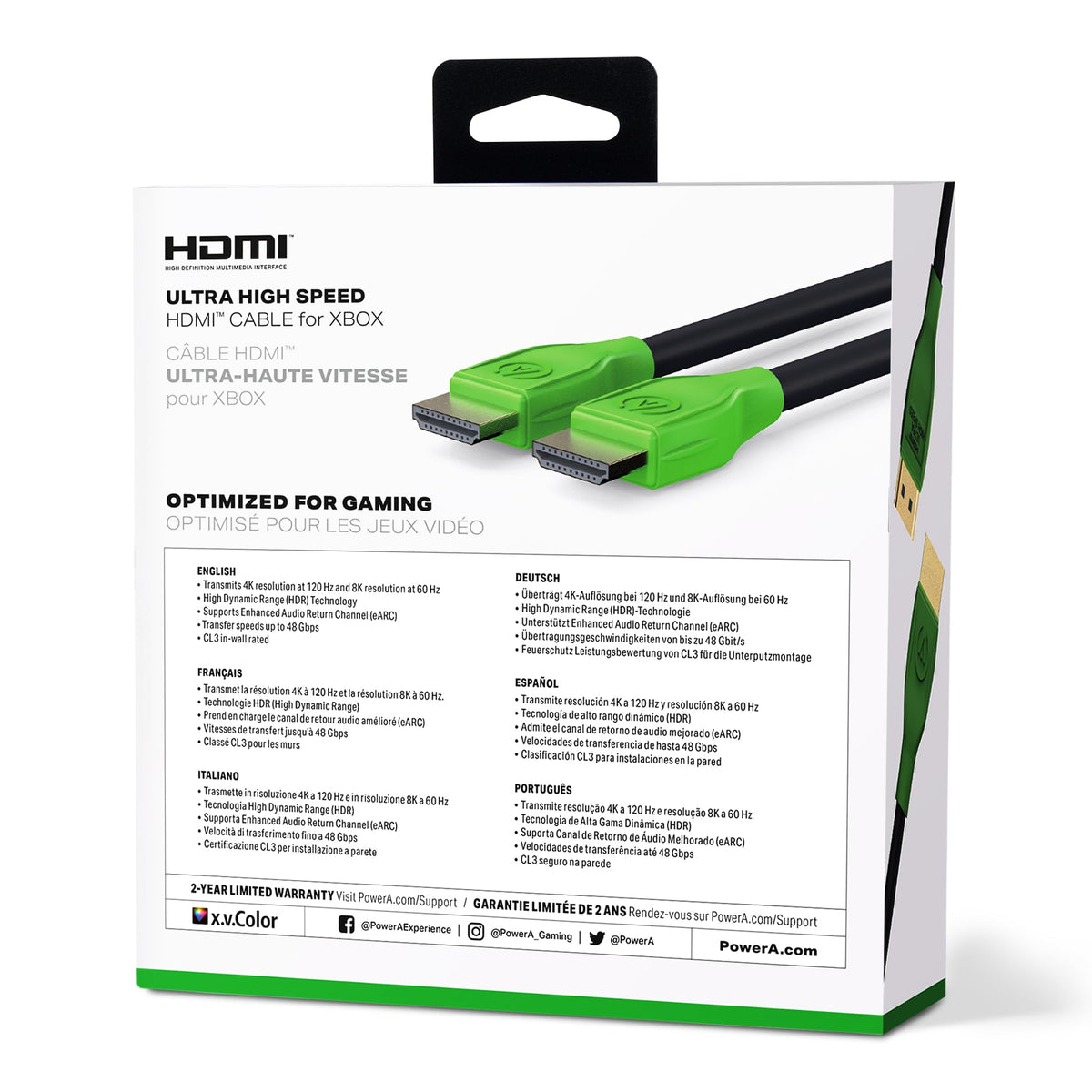 PowerA HDMI connector close-up showing durable build and secure fit