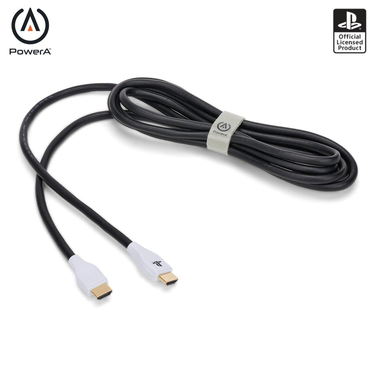 PowerA HDMI cable front connector showing secure fit and improved signal