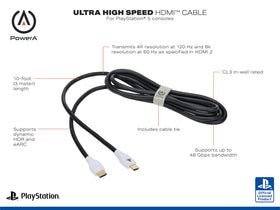 PowerA 10-foot HDMI cable full length for flexible console placement