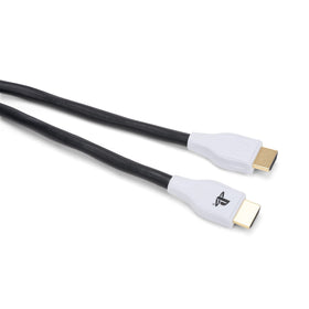 PowerA cable connected to PS5 and TV showing high-resolution gaming benefit