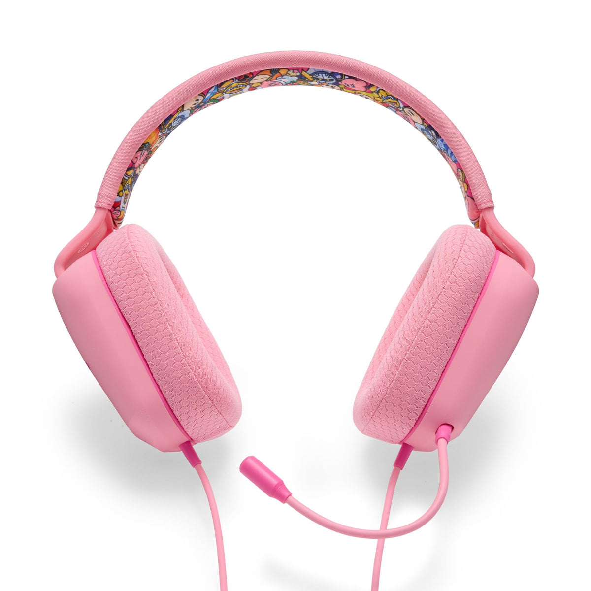 PowerA Kirby Mouthful breathable earpad texture showing fabric wrap for cooler comfort