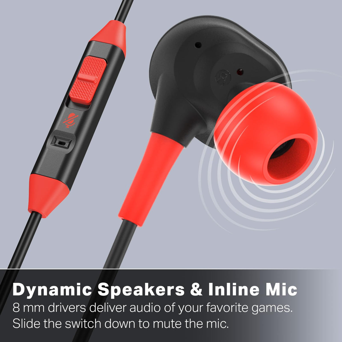 PowerA Switch2 ergonomic-fit earbuds with three tips for a snug seal.
