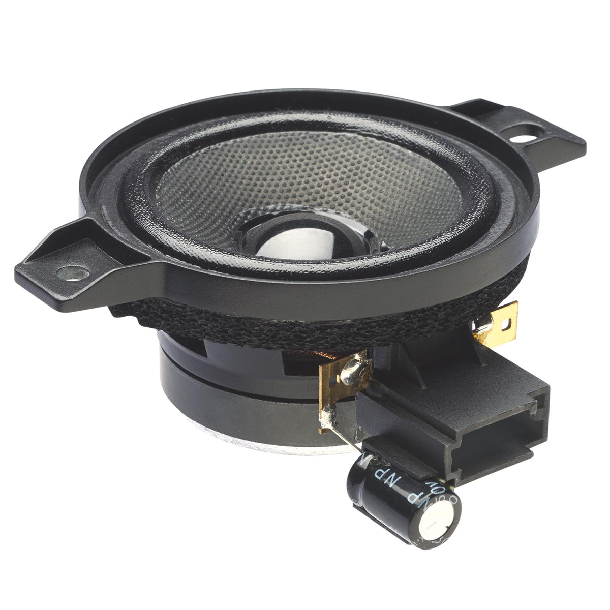 PowerBass OE275-GM installed in vehicle door, demonstrates direct-fit upgrade benefit