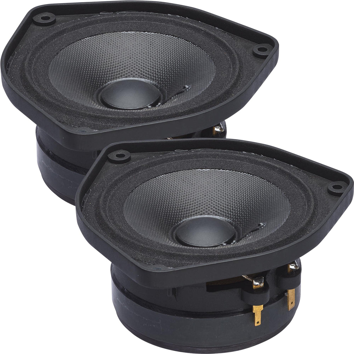PowerBass OE-400 4-inch midrange cone closeup for clear midrange and dynamics