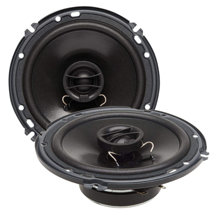 PowerBass S6752 front view showing speaker cone and grille, enhances midrange clarity