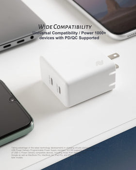 POWERLAND GaN65W charger includes 5ft USB-C to USB-C cable for convenience.