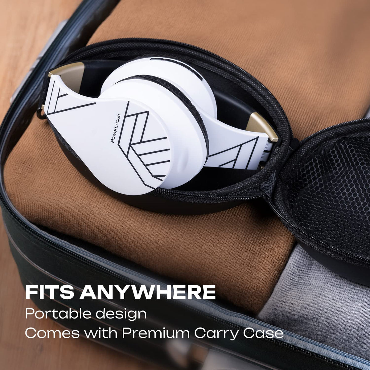 PowerLocus earcup controls and mic visible for quick call and playback control