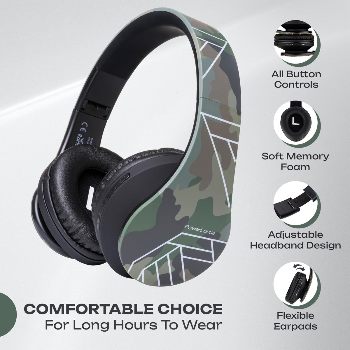 PowerLocus close-up of earcup memory-protein foam for lasting comfort