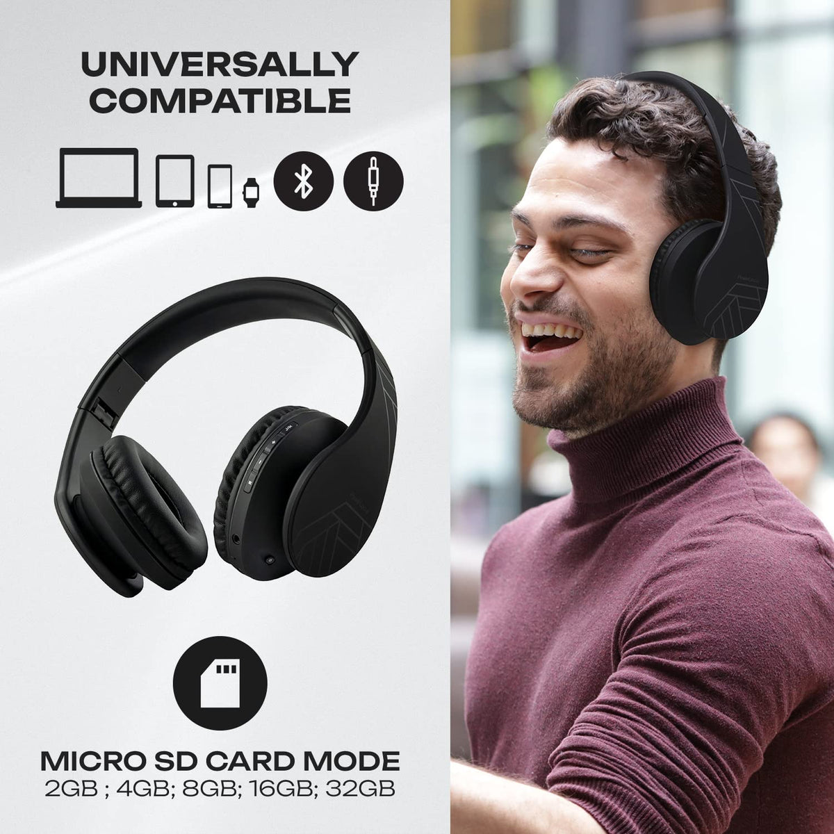 PowerLocus soft memory-protein foam earcup for comfortable long wear