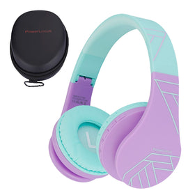 PowerLocus front view folded headphones showing compact travel readiness