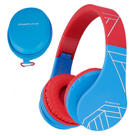 PowerLocus front view folded headphones showing compact portability and protection