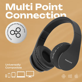 PowerLocus headphones offer Bluetooth and 3.5mm wired options.