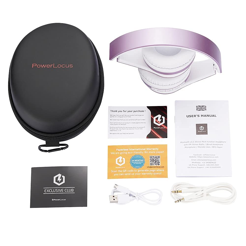 PowerLocus headphones offer FM radio and micro SD for offline listening.