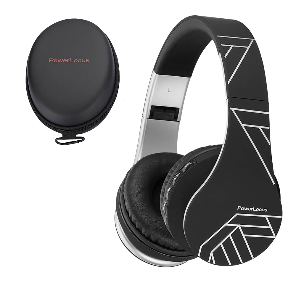 PowerLocus headphones with folded case for easy travel and storage
