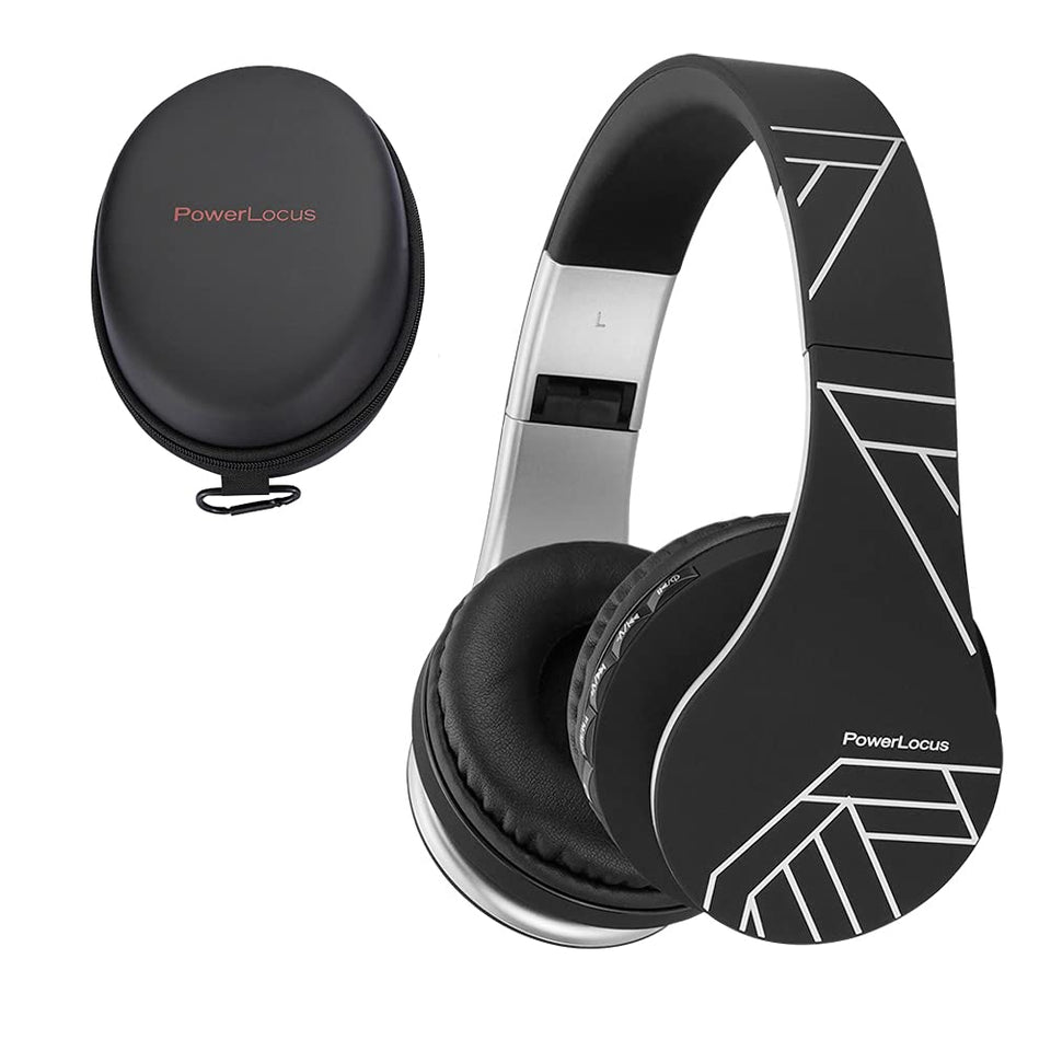 PowerLocus headphones with folded case for easy travel and storage