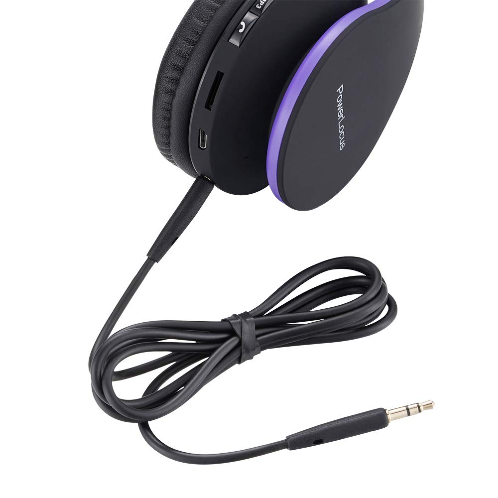 PowerLocus Purple on-ear use suitable for adults and kids alike.