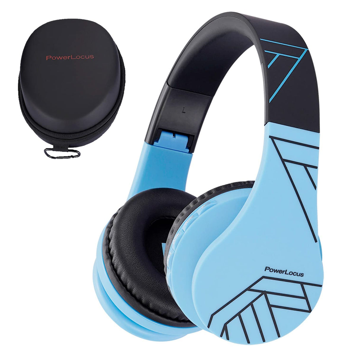 PowerLocus Kids Bluetooth headphones with foldable design for easy travel and storage