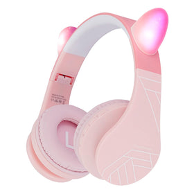 PowerLocus Kids Bluetooth headphones front view with safe 85dB limit for kids