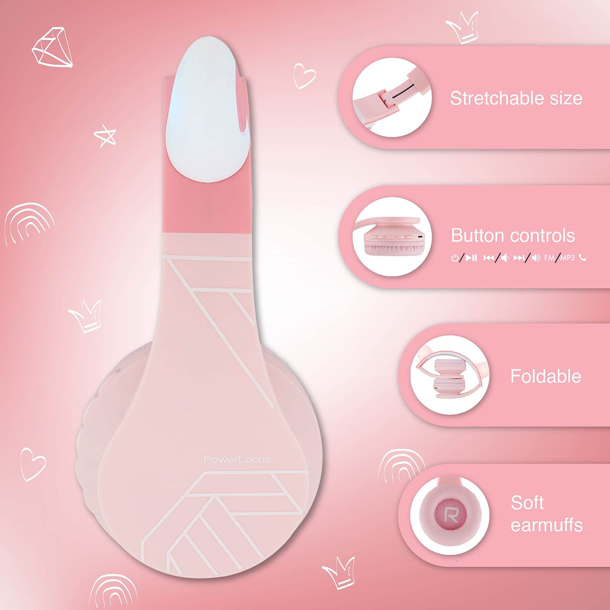 PowerLocus built-in microphone for online learning and calls