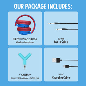 PowerLocus reliable BPA free plastic makes lightweight, kid friendly headphones