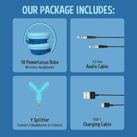 PowerLocus Headphones built-in mic for clearer calls and gaming
