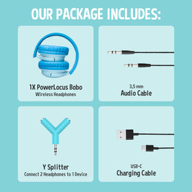 PowerLocus Kids Headphones built-in microphone for clear chats
