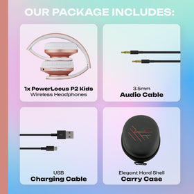 PowerLocus Kids Headphones carry case included keeps accessories organized.