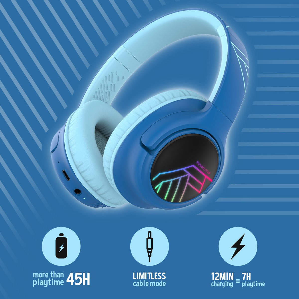 PowerLocus Kids Headphones foldable design for easy packing