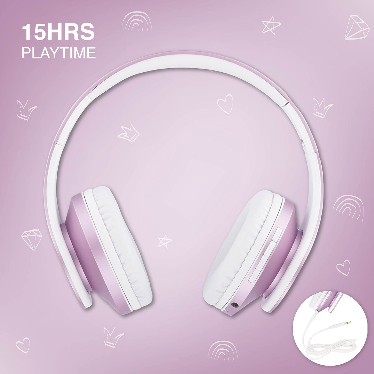 PowerLocus Kids Headphones-foldable-design is travel-friendly.