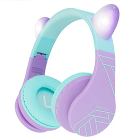 PowerLocus kids headphones folded for travel and storage