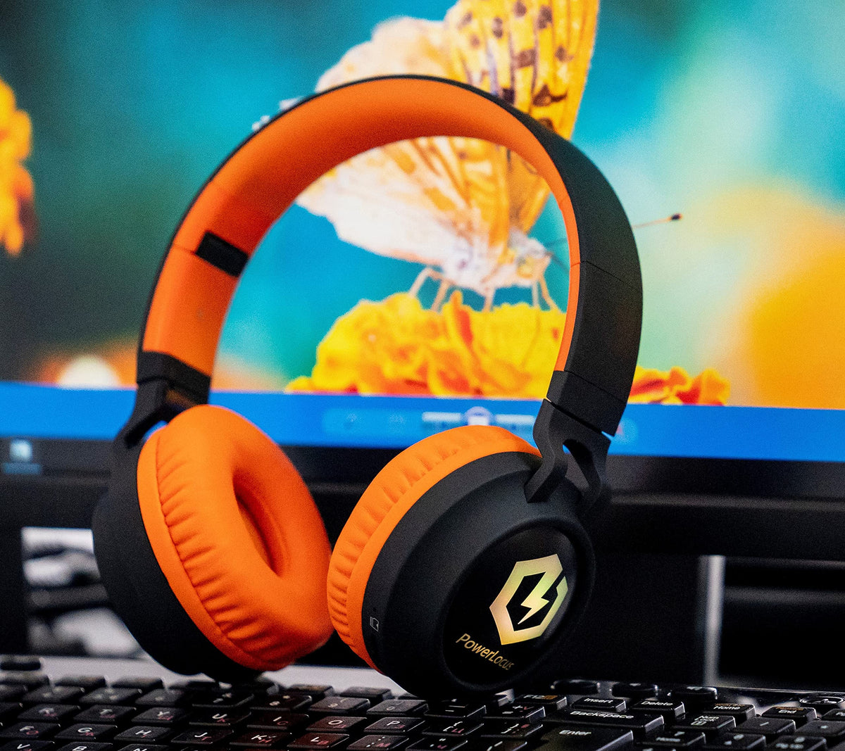 Foldable design of PowerLocus Kids Headphones for compact travel