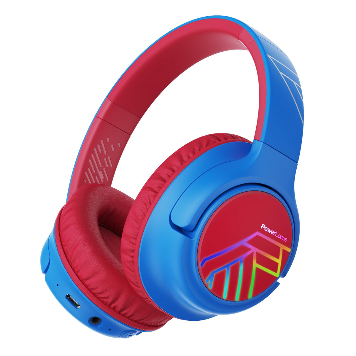 PowerLocus Kids Headphones with LED lights glow during playtime for comfortable listening
