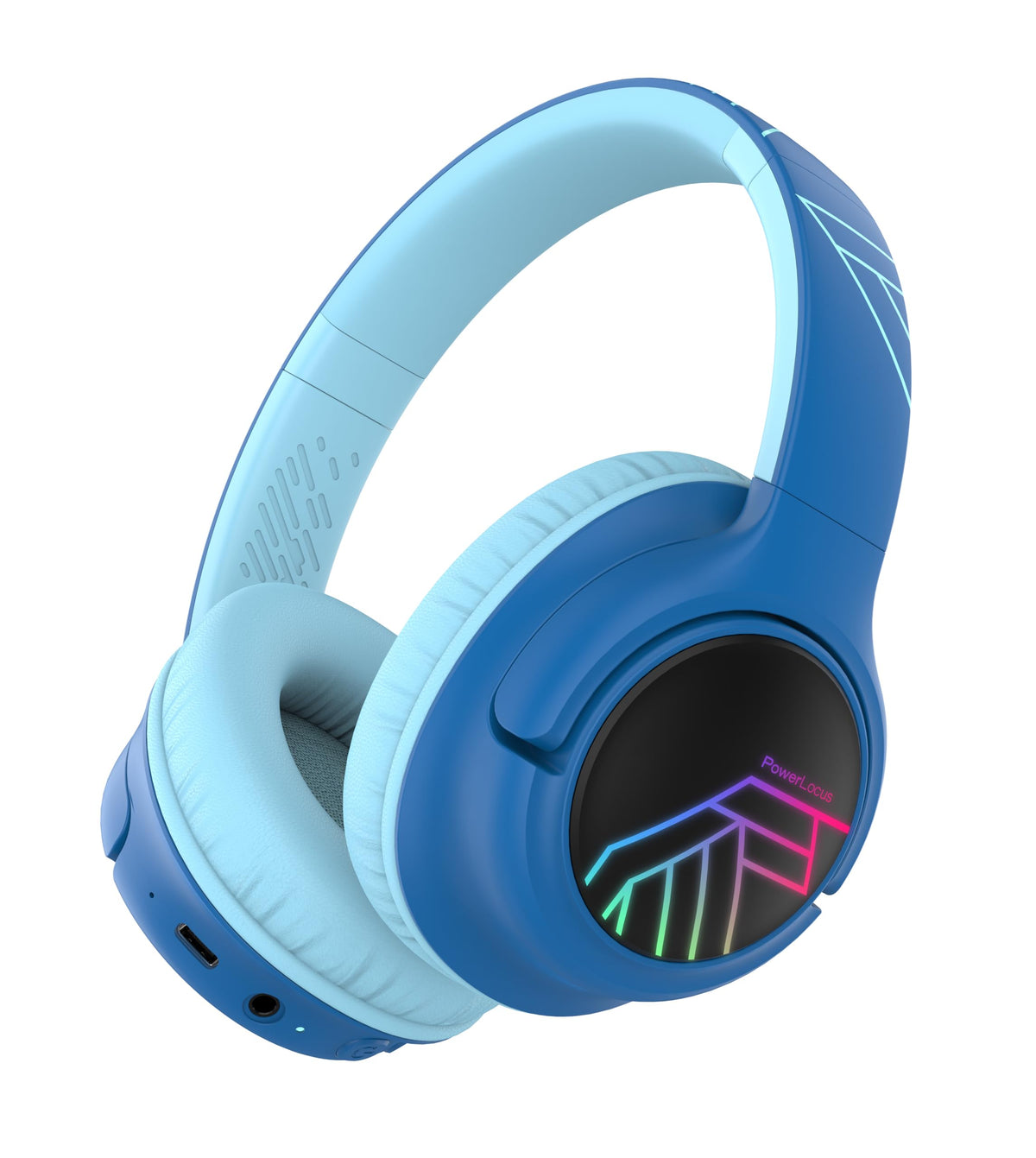 PowerLocus Kids Headphones with LED lights for engaging travel entertainment