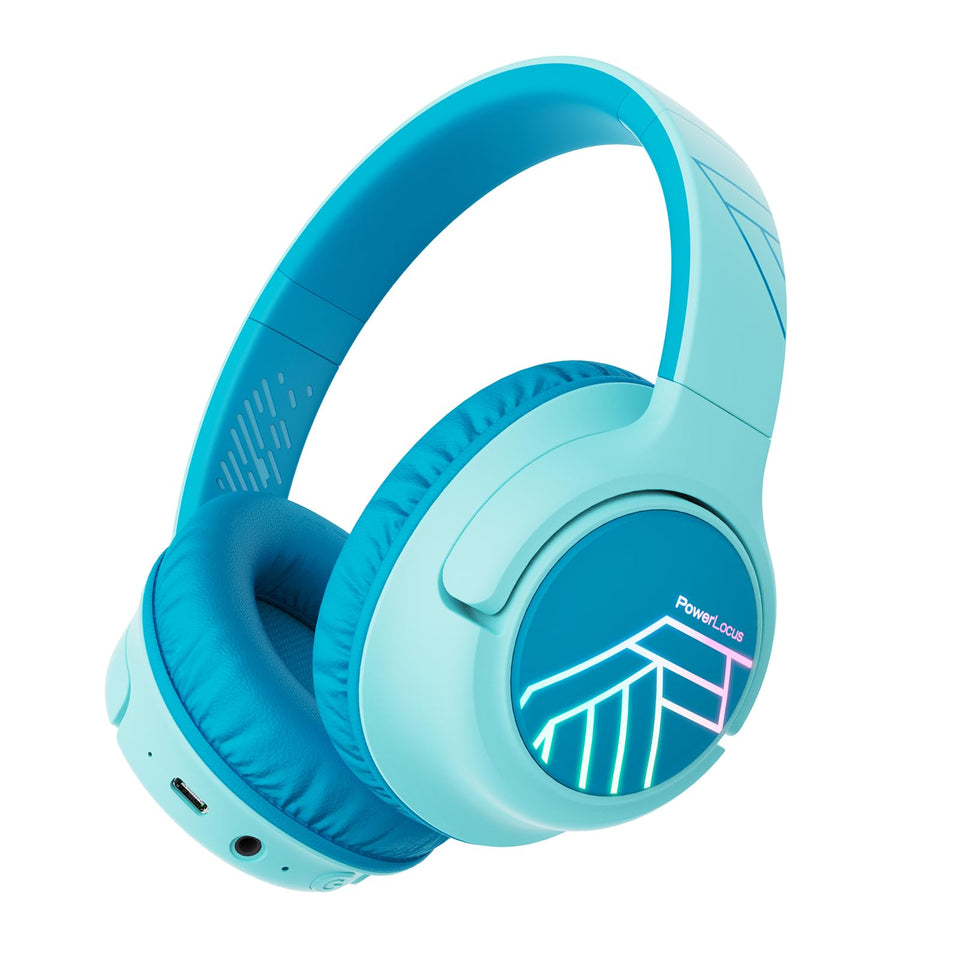 PowerLocus Kids Headphones with LED lights enhance night listening for kids