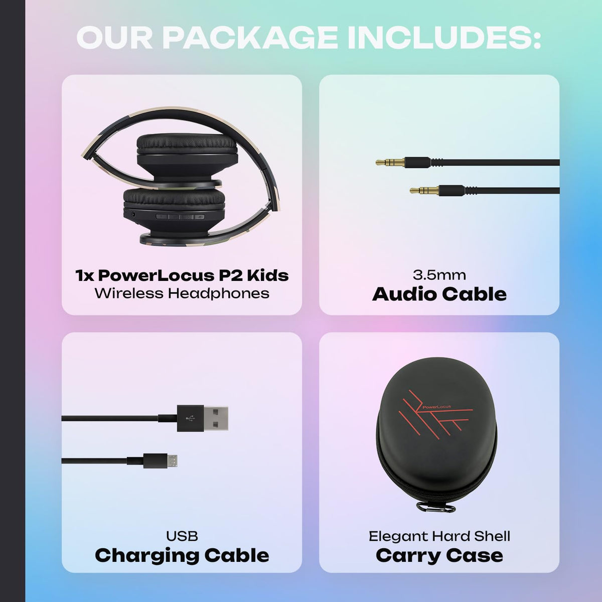 PowerLocus Kids Headphones compatible with iOS Android Windows Mac