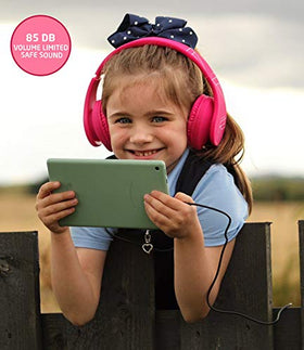 PowerLocus Kids Headphones with on-ear controls for quick adjustments.