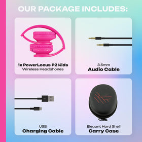 PowerLocus Kids Headphones 85dB limit for safer listening.