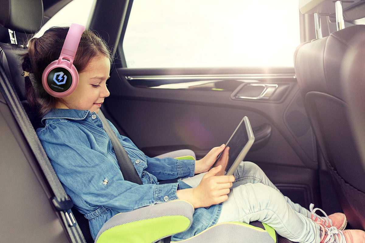 PowerLocus Kids Headphones soft foam ear cushions for long wear.