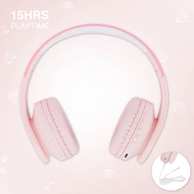 PowerLocus kids headphones soft ear cushions for comfortable all day wear.