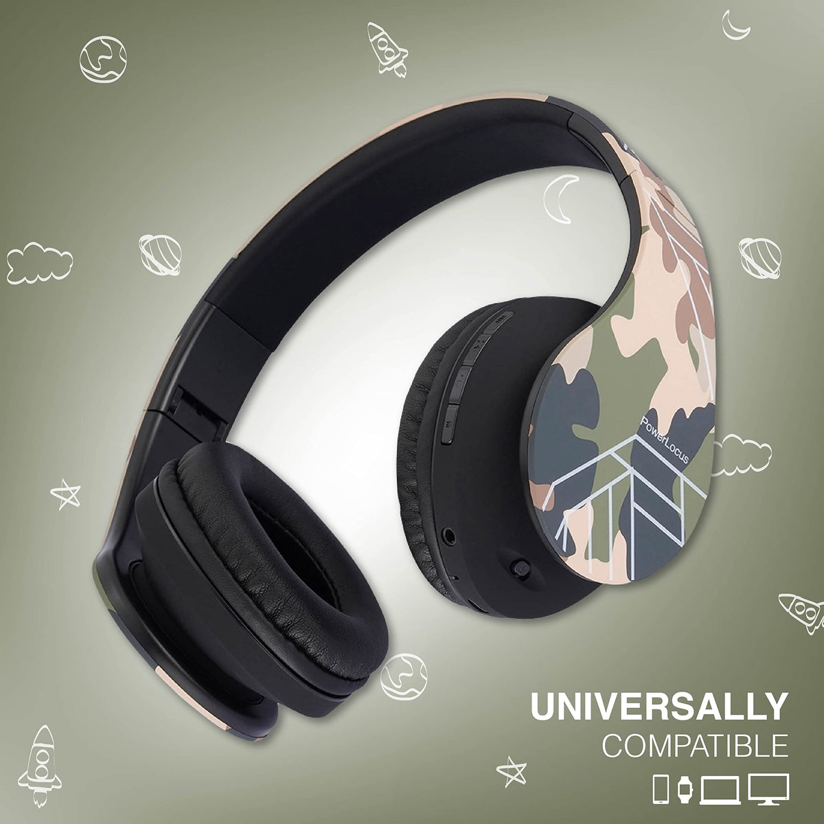 PowerLocus Kids Headphones soft foam ear cushions for comfort