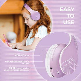 PowerLocus Kids Headphones-wide-range Bluetooth 5.0 reaches up to 36 feet.