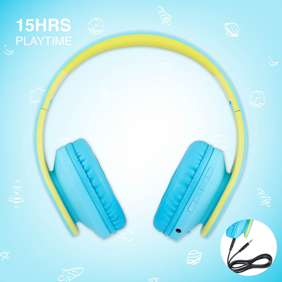 PowerLocus Kids Headphones wired audio cable for versatile device compatibility