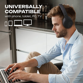 PowerLocus lightweight over-ear design enables long wear with soft cushions.