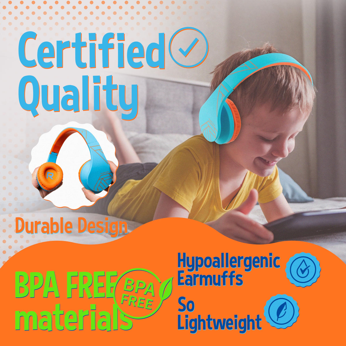 PowerLocus P2 headphones with microphone for classroom calls