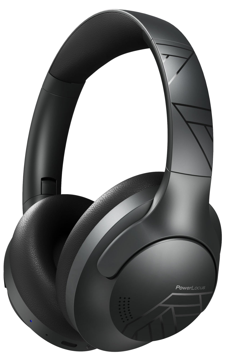 PowerLocus P3 over-ear headphones with foldable design for travel