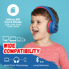 PowerLocus PLED kids headphones offer up to 30 hours of wireless playtime.