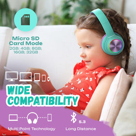 PowerLocus PLED headphones built-in mic for clear online classes.