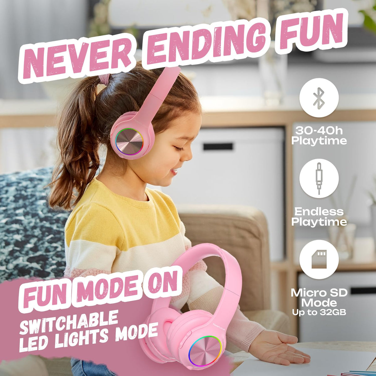 PowerLocus PLED kids headphones carry case for protection and organization