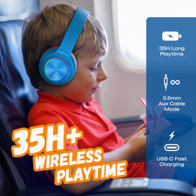 PowerLocus PLED kids headphones foldable design for compact travel
