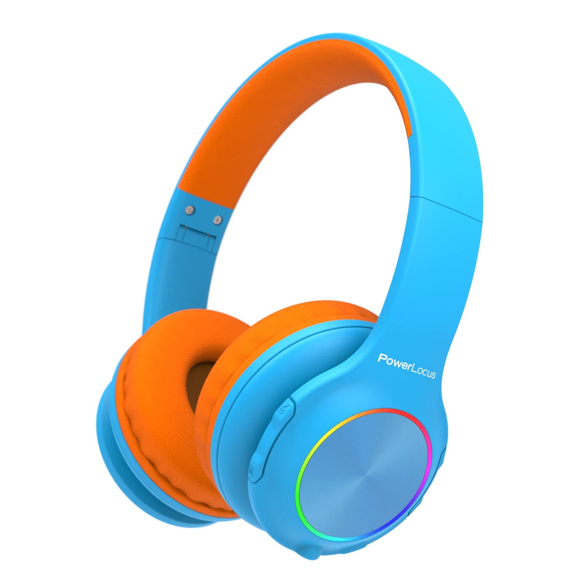 PowerLocus PLED kids headphones with LED lights pulse to the beat